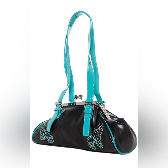 Sourpuss Flying Skate Purse (Black/Blue) - Picture 2 of 5